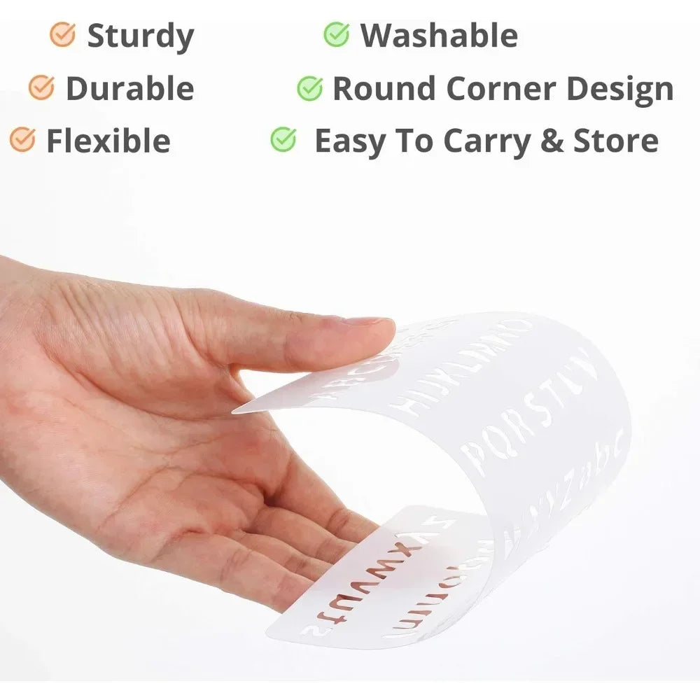 Reusable Journal Stencils Set for Creative Lettering and Design