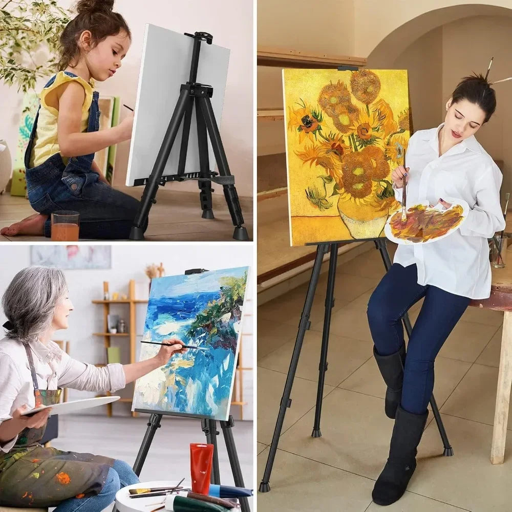 Portable Adjustable Aluminum Tripod Display Easels for Painting