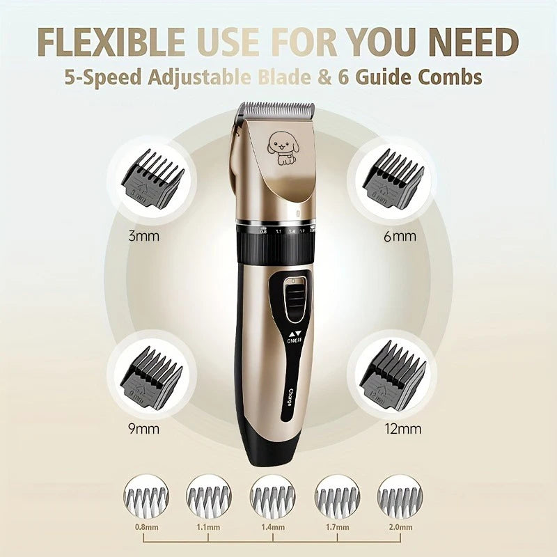 Electric Pet Hair Trimmer Kit for Professional Grooming at Home