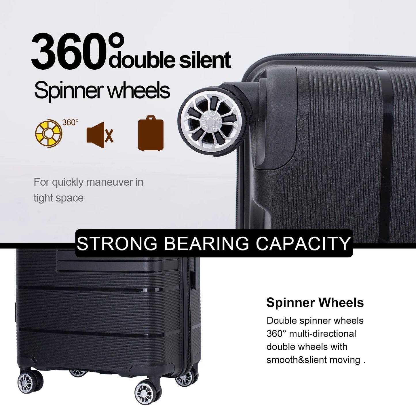 Travelhouse Hardshell Luggage Set 3 Piece With TSA Lock
