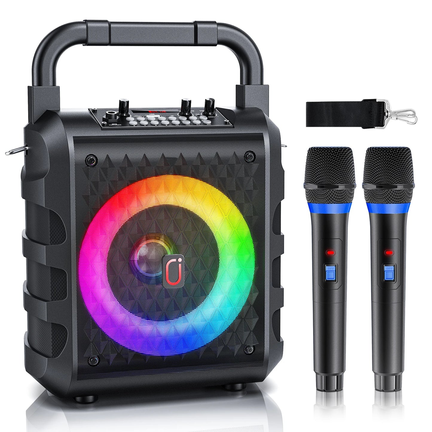 FanFun Wireless Karaoke Speaker Bluetooth Mic LED Light