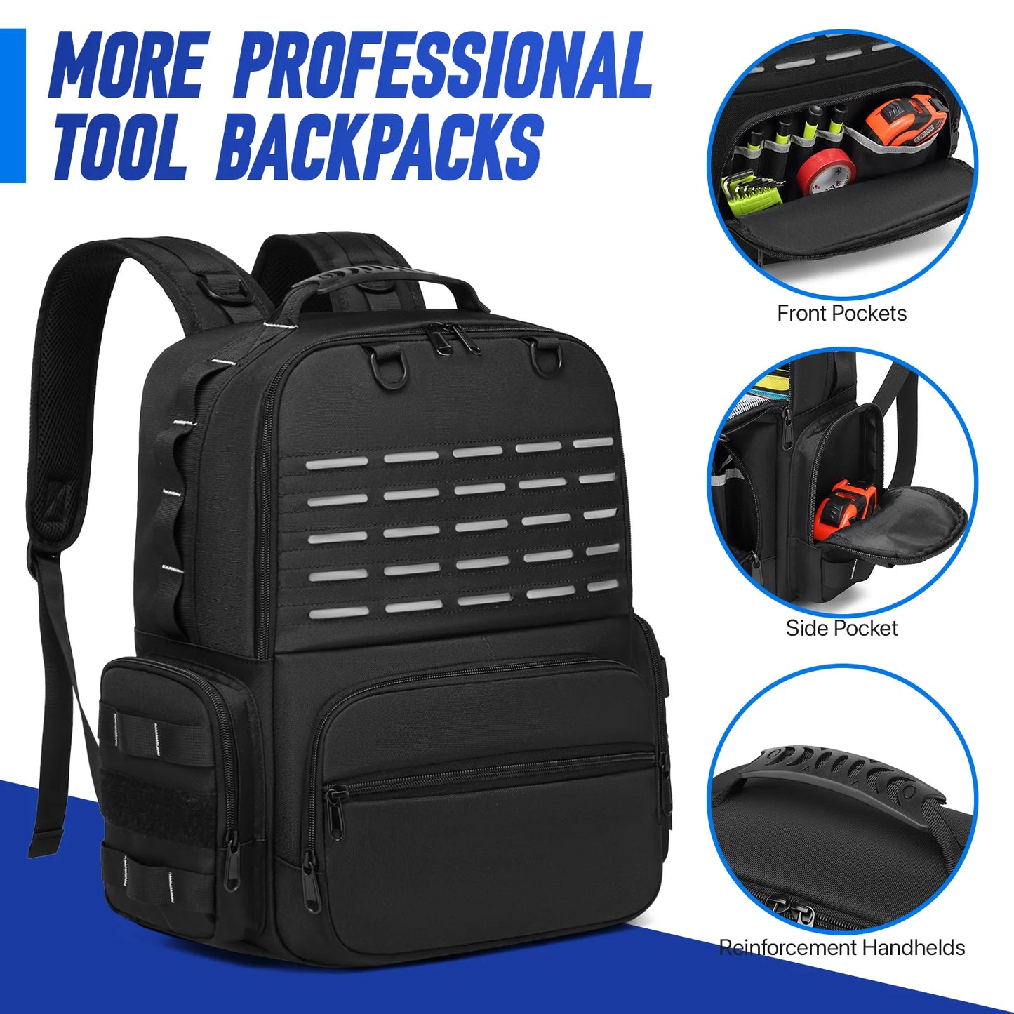 YH GSCN Tool Backpack Heavy Duty Organizer With Pouches