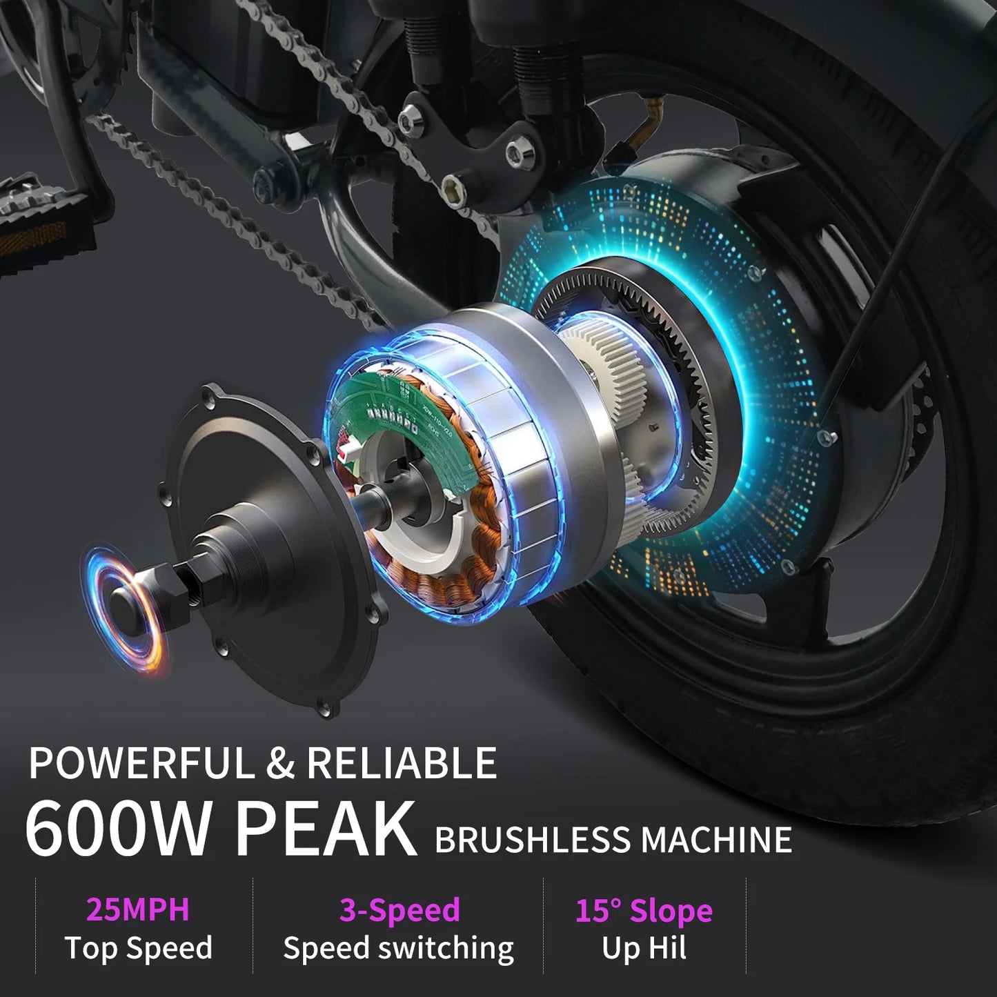 Fast Folding Electric Bike for Adults with Shock Absorbers