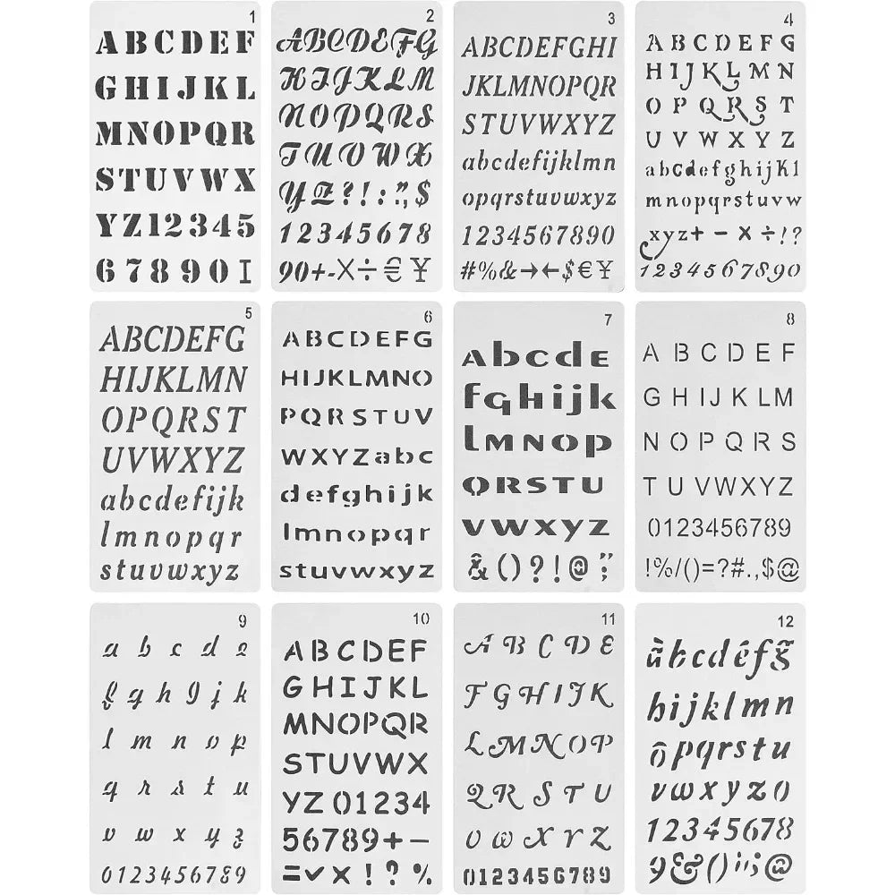 Reusable Journal Stencils Set for Creative Lettering and Design