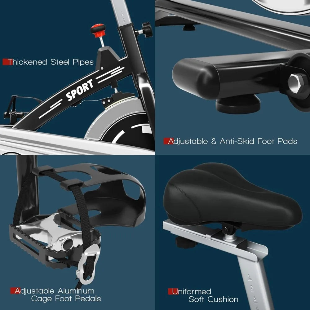Indoor Stationary Bike with LCD Monitor and Heart Rate Sensor