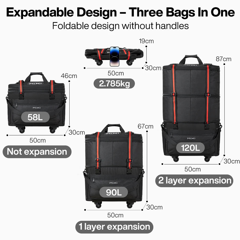 HankeCN Mixi Foldable Travel Bag M3015 With Wheels Deluxe