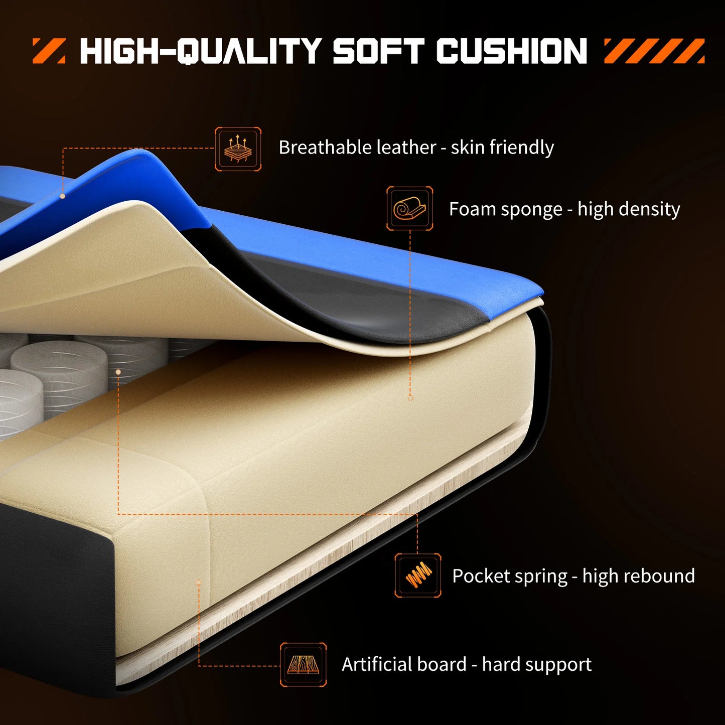 Ergonomic Racing Gaming Chair with Adjustable Support and Comfort