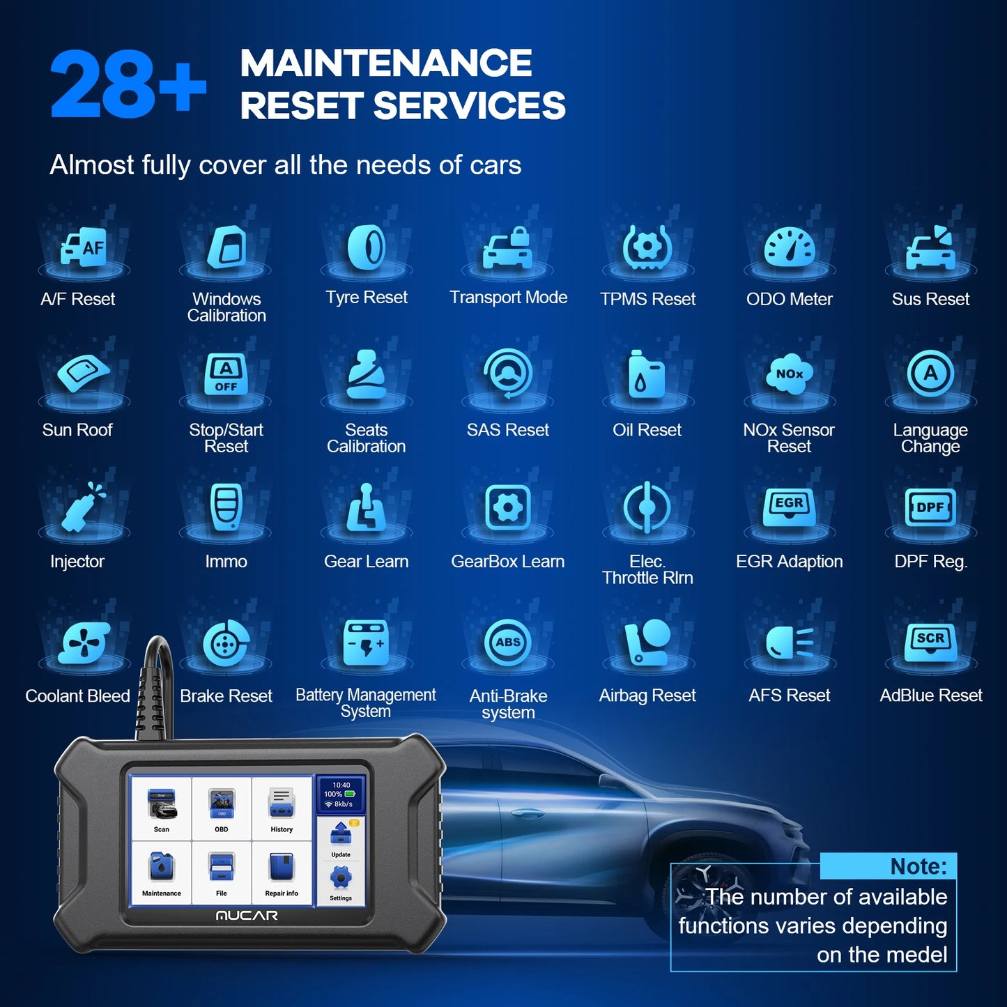 MUCAR CS90 OBD2 Diagnostic Tool with Lifetime Updates and Services