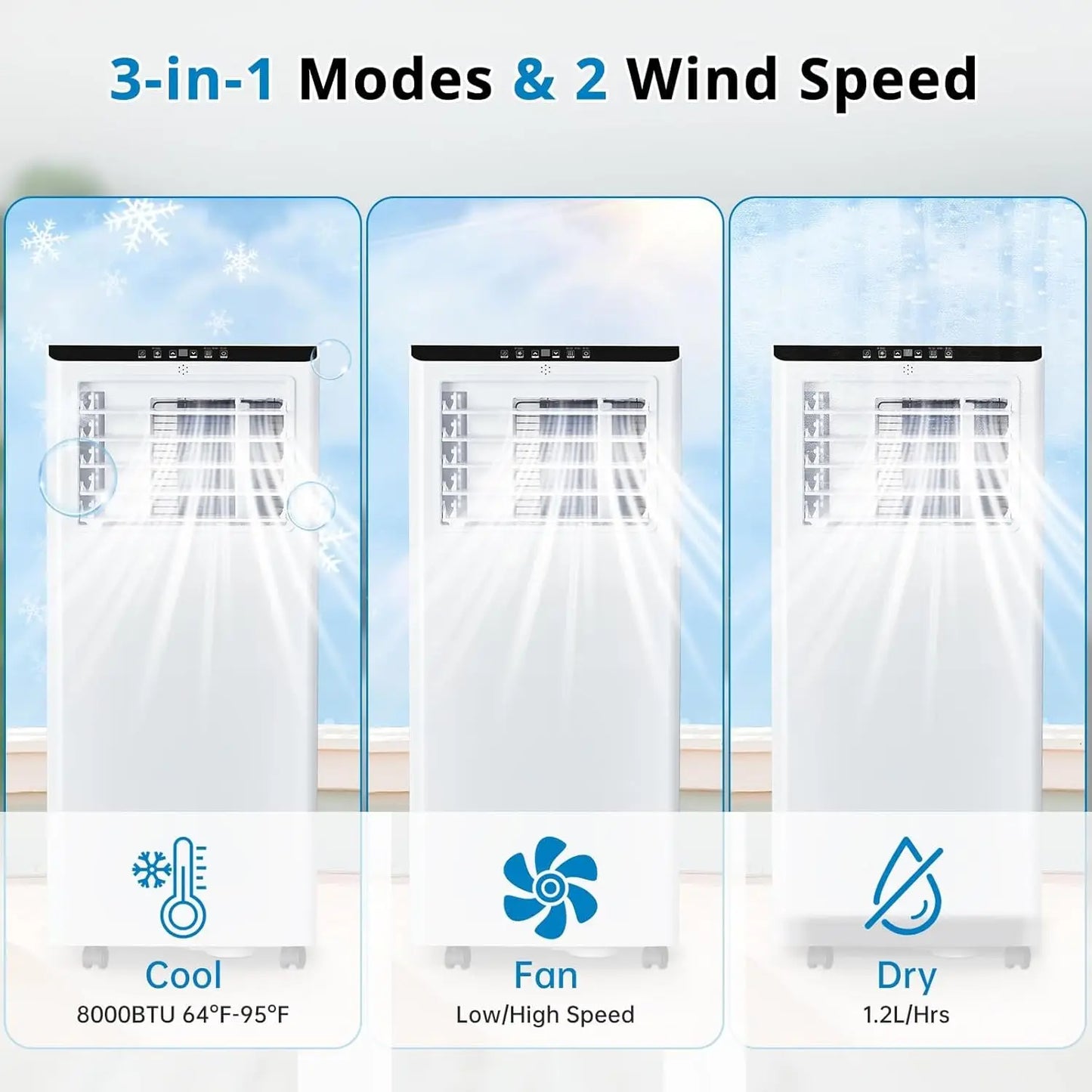 Efficient Portable Air Conditioner with Remote Control and Timer