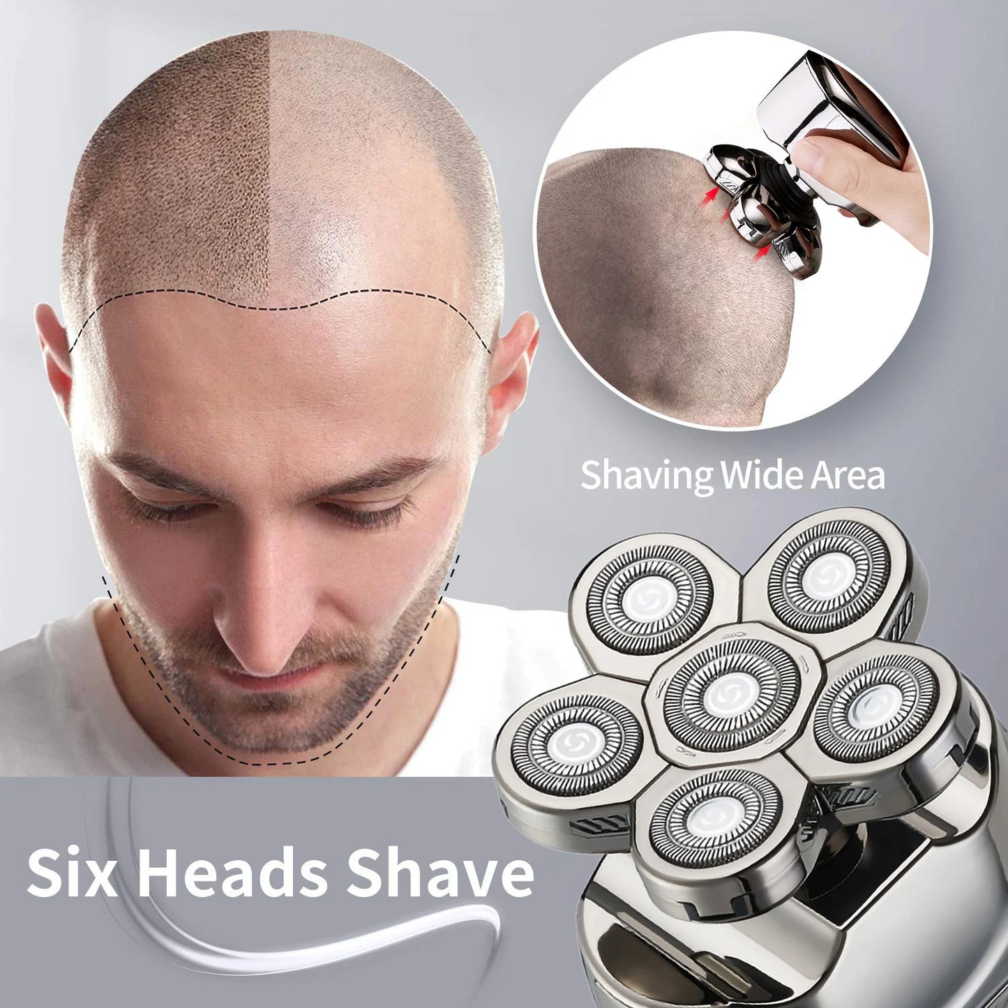 Solimpia 6 In 1 Rechargeable Electric Shaver Waterproof