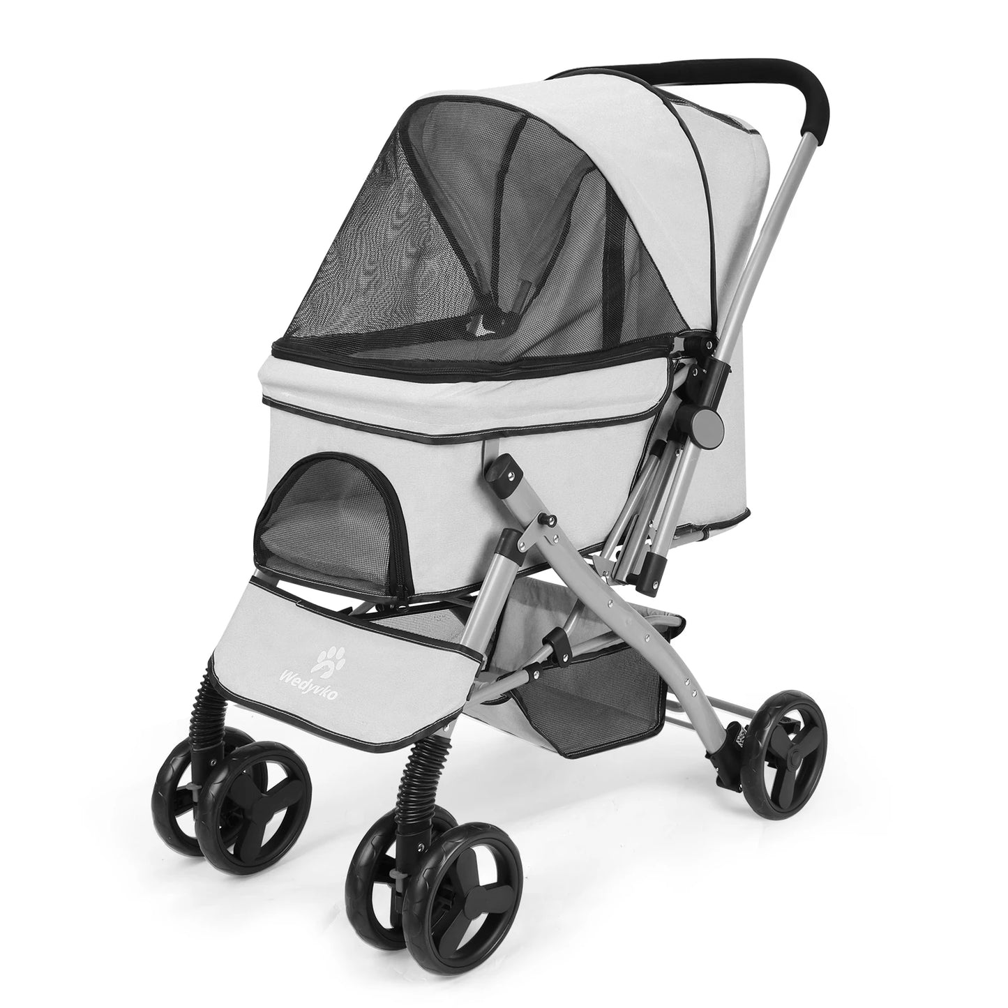 Wedyvko Foldable Cat Dog Stroller Detachable Carrier