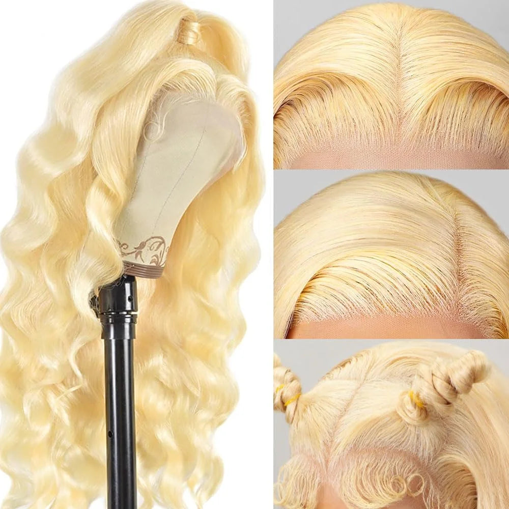Blonde Body Wave Lace Frontal Wig for Women Natural Hairline