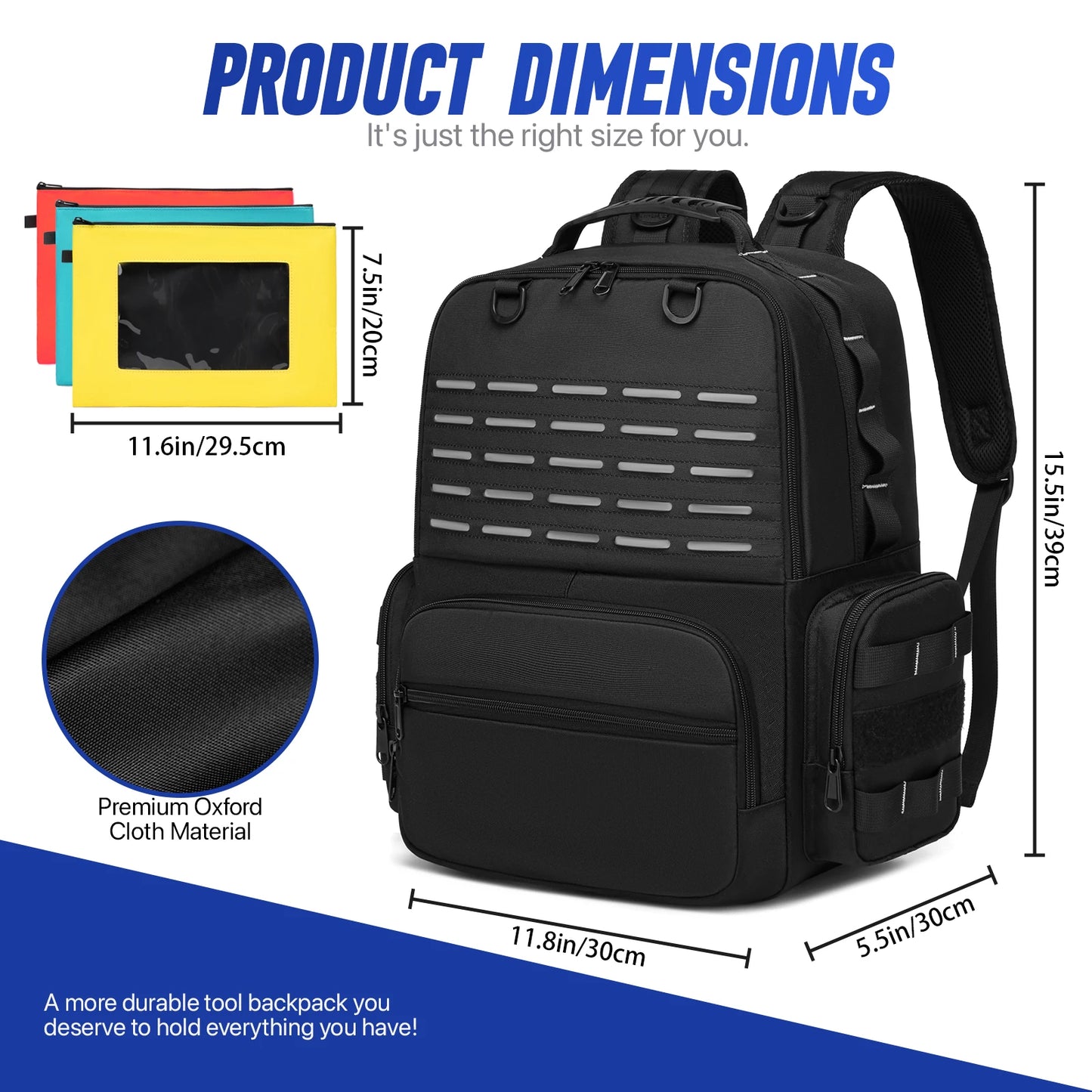 YH GSCN Tool Backpack Heavy Duty Organizer With Pouches