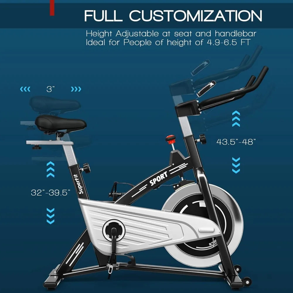 Indoor Stationary Bike with LCD Monitor and Heart Rate Sensor