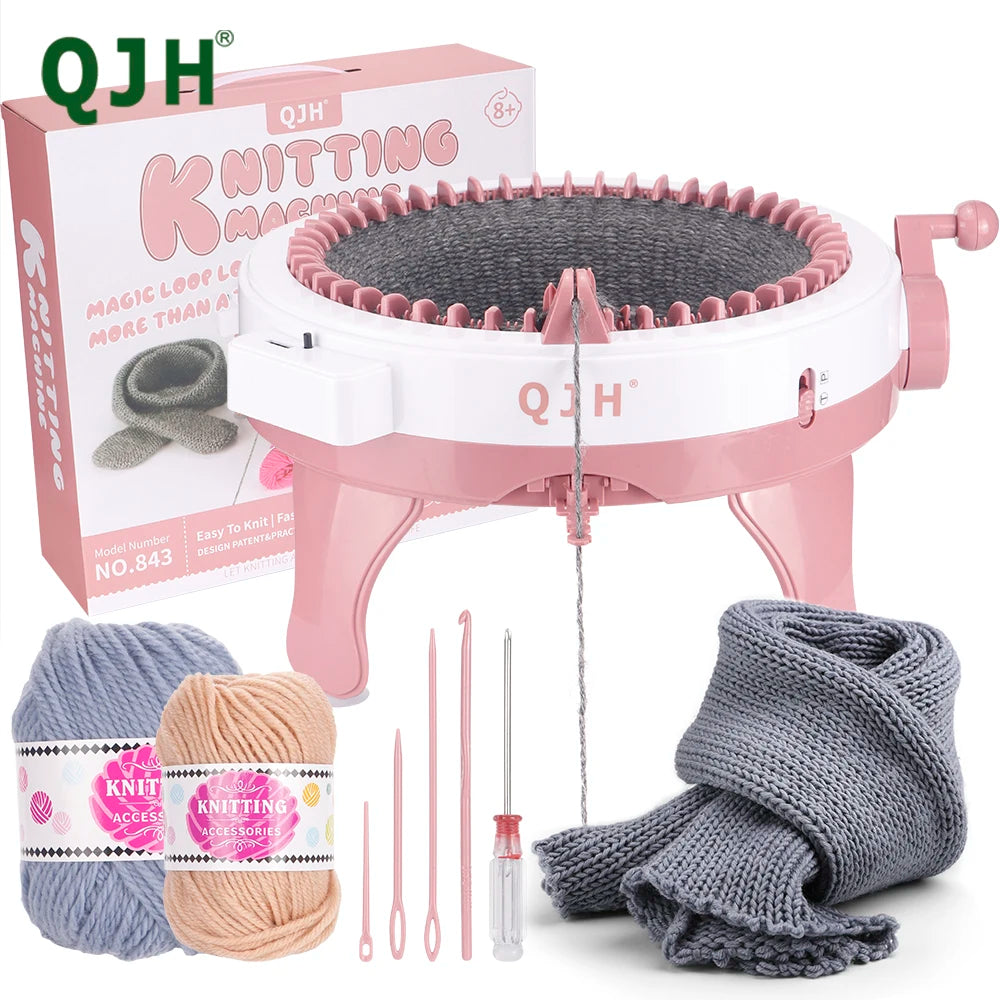 QJH Knitting Machine Kit for Easy DIY Scarves and Hats