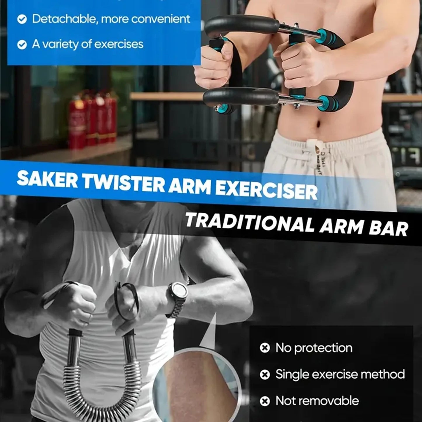 U Shape Hand Gripper Power Twister Arm Trainer Fitness Equipment