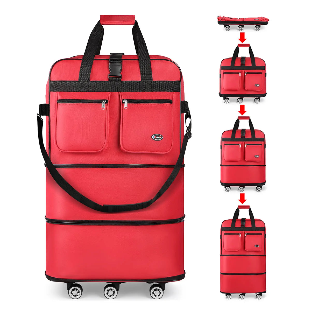 Foldable Travel Duffel Bag with Wheels and Waterproof Design