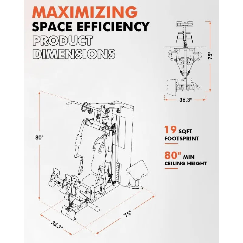 Mikolo Multifunctional Home Gym Workout Station for Strength Training