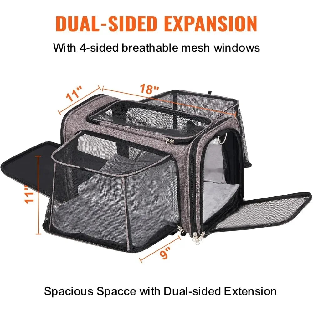 ANGDUO Airline Approved Pet Carrier with Wheels for Travel