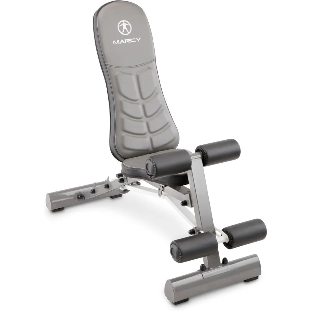 Marcy Deluxe Foldable Utility Bench for Home Gym Workouts