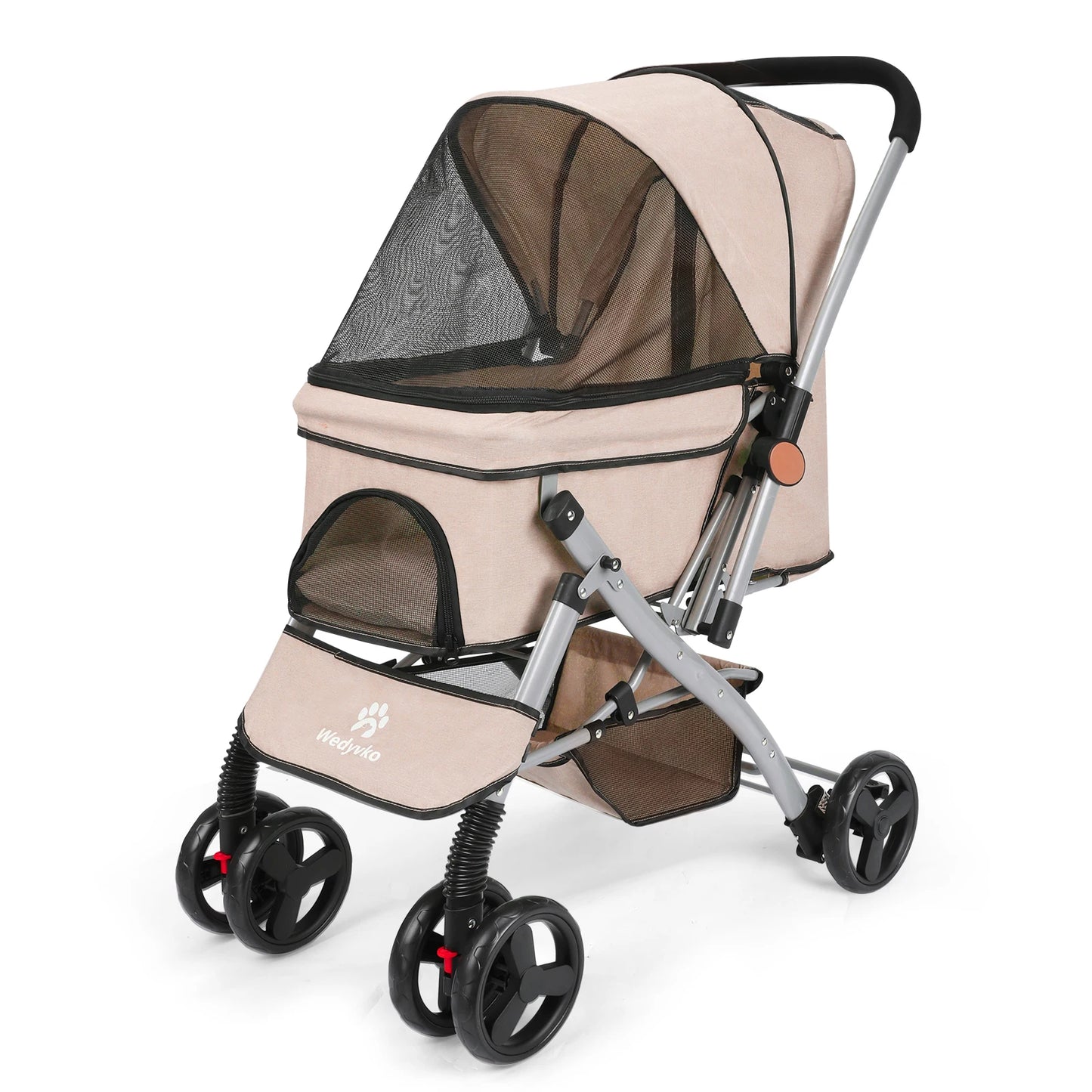 Wedyvko Foldable Cat Dog Stroller Detachable Carrier