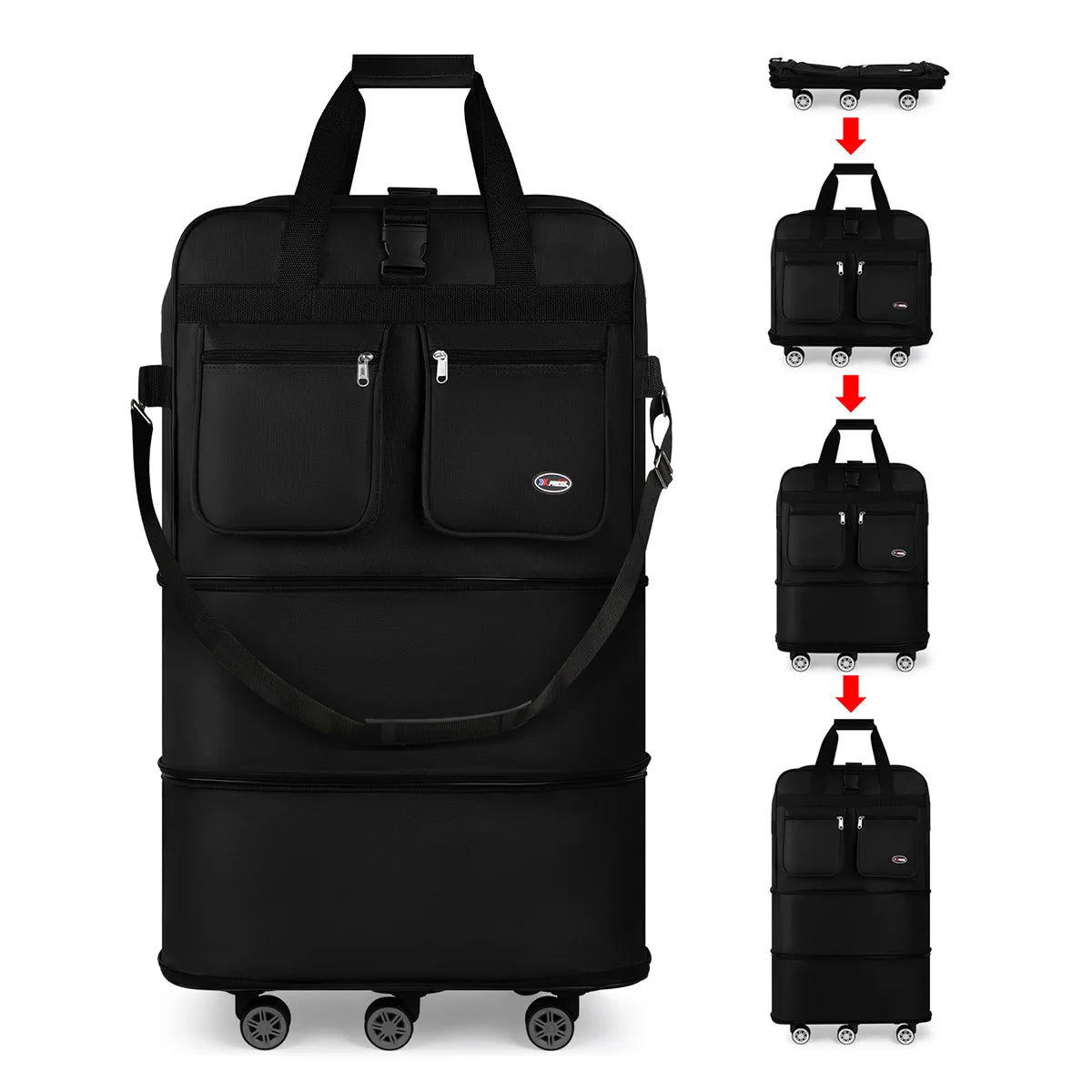 Foldable Travel Duffel Bag with Wheels and Waterproof Design