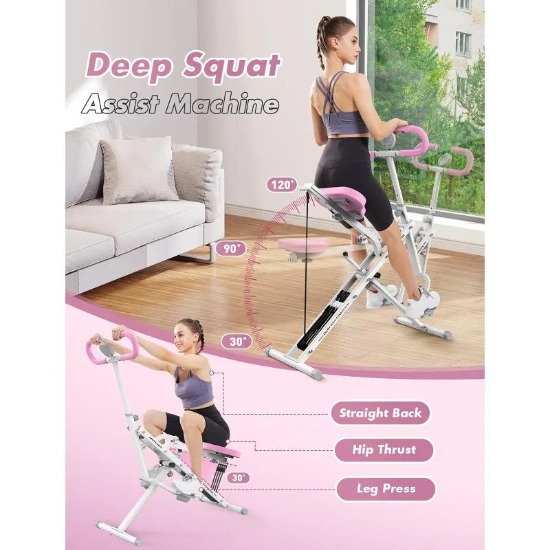 Sportsroyals Adjustable Squat Machine for Home Workout Fitness