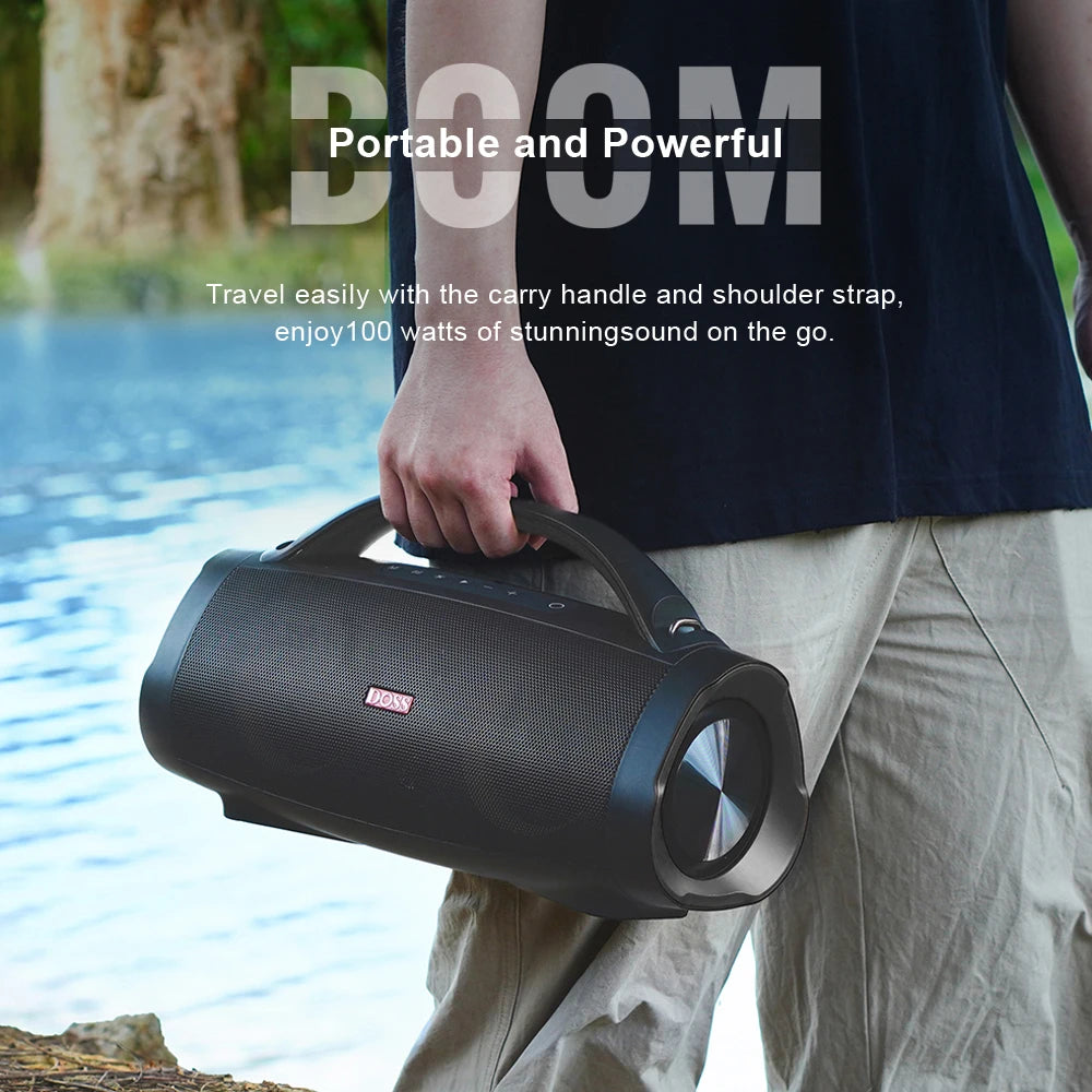 DOSS Portable Bluetooth Speaker 100W IPX6 Waterproof