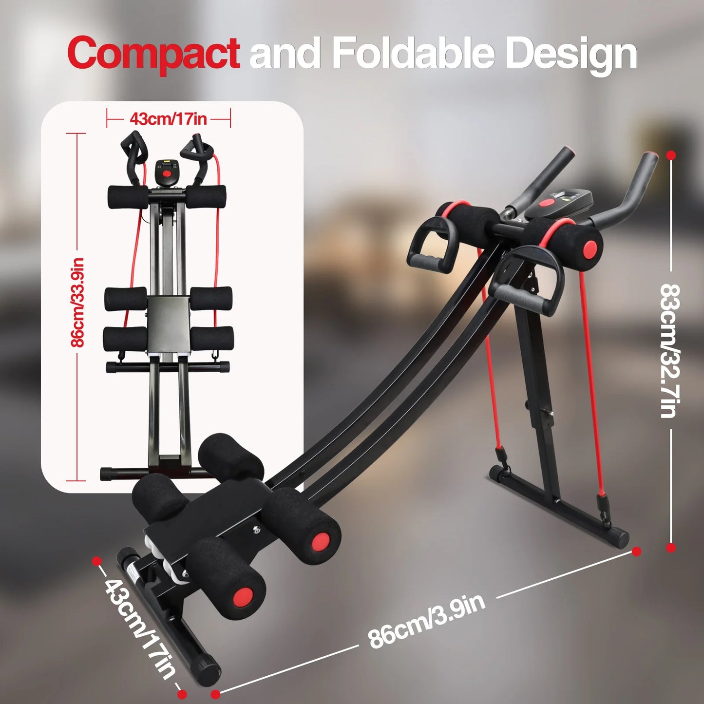 GIKPAL Foldable Ab Machine for Home Gym Core Workout