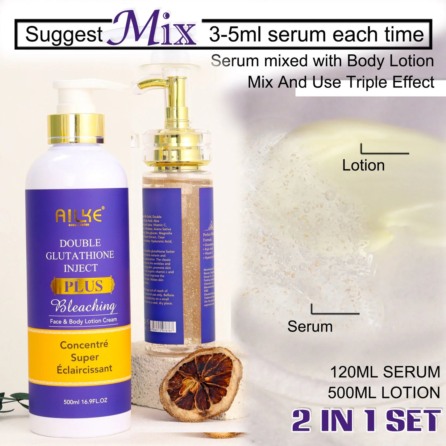 AILKE Glutathione Plus Skin Care Set for Radiant Complexion