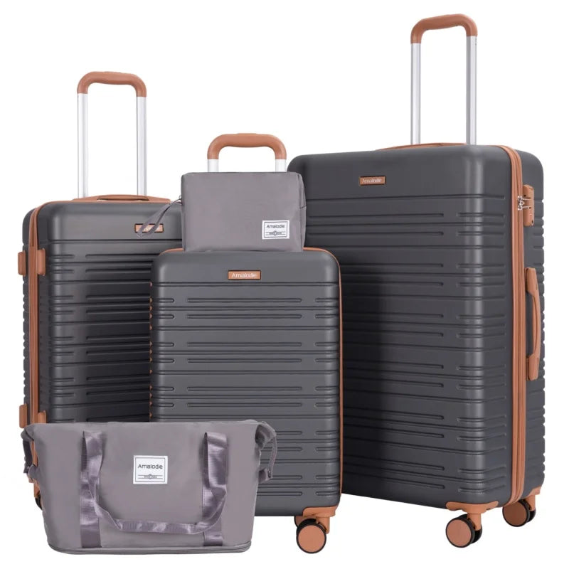 Amalodie 3 Piece Hardside Luggage Set with Spinner Wheels