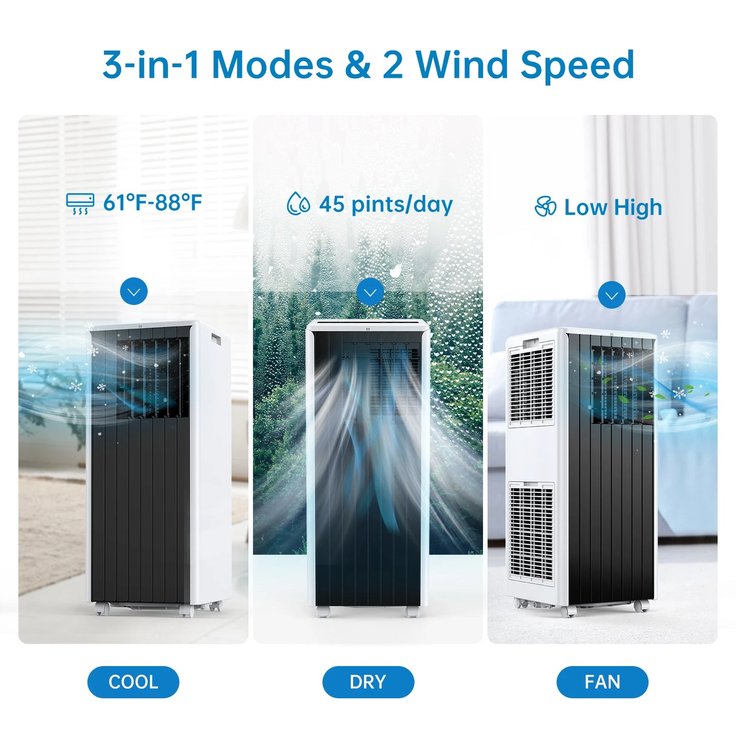Adoolla Portable Air Conditioner 8000 BTU 3 In 1 Cooling