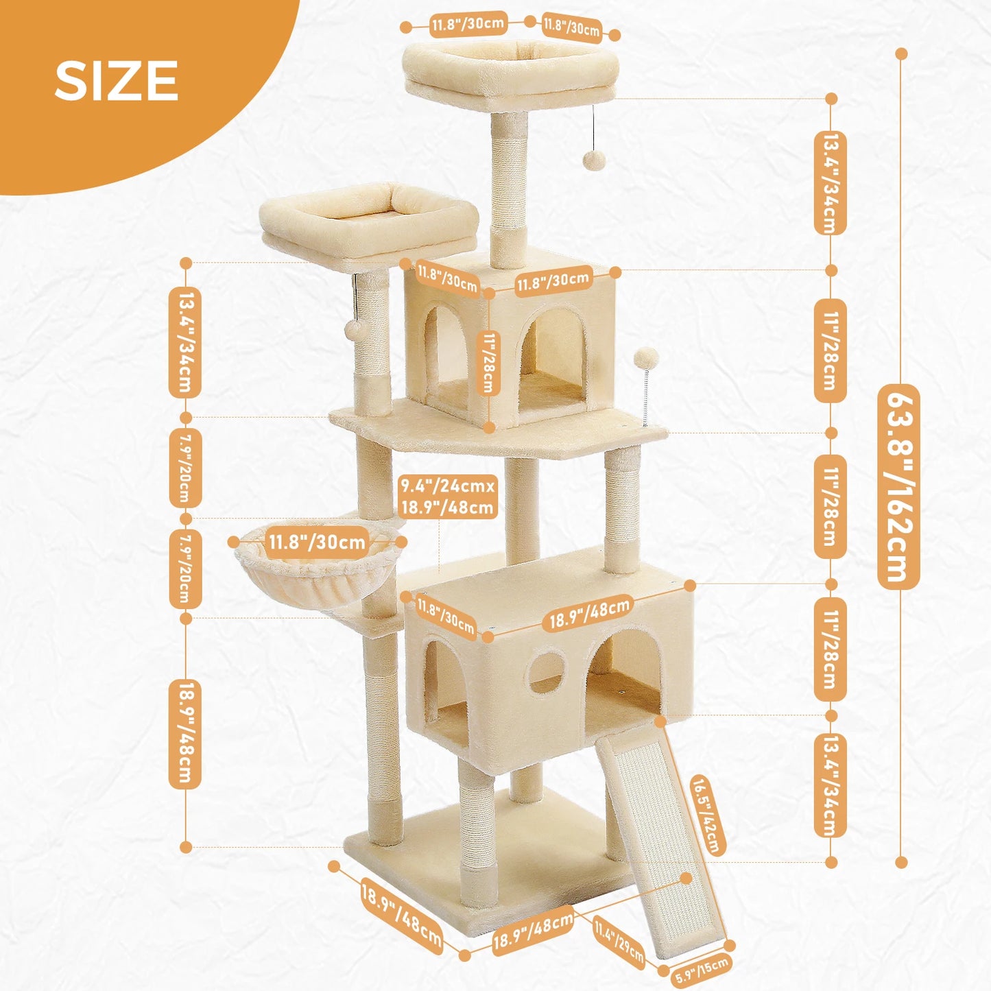 PAWZ Road Multi Level Cat Tree Tower With Sisal Scratching
