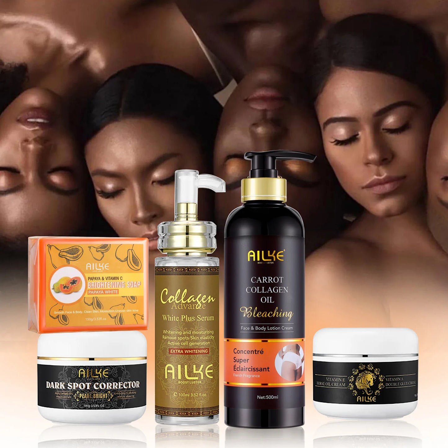 AILKE Collagen Skin Care Kit Whitening For Even Skin Tone