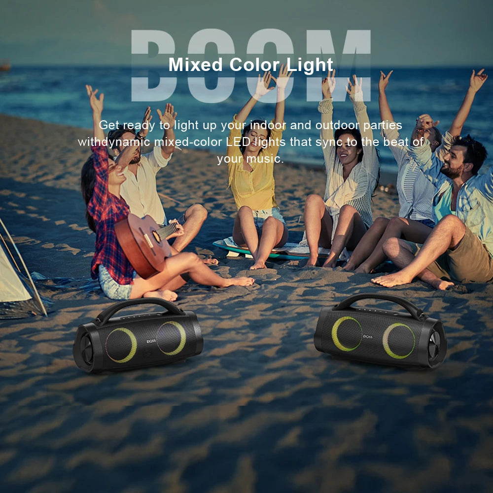 DOSS Portable Bluetooth Speaker 100W IPX6 Waterproof