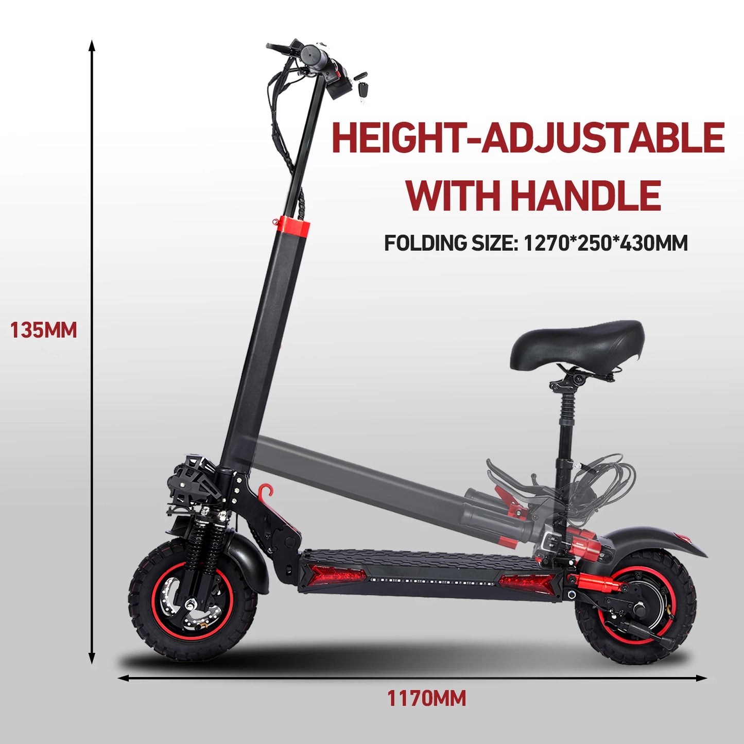 Freeboy 1200W Off Road Electric Scooter With Seat 48V