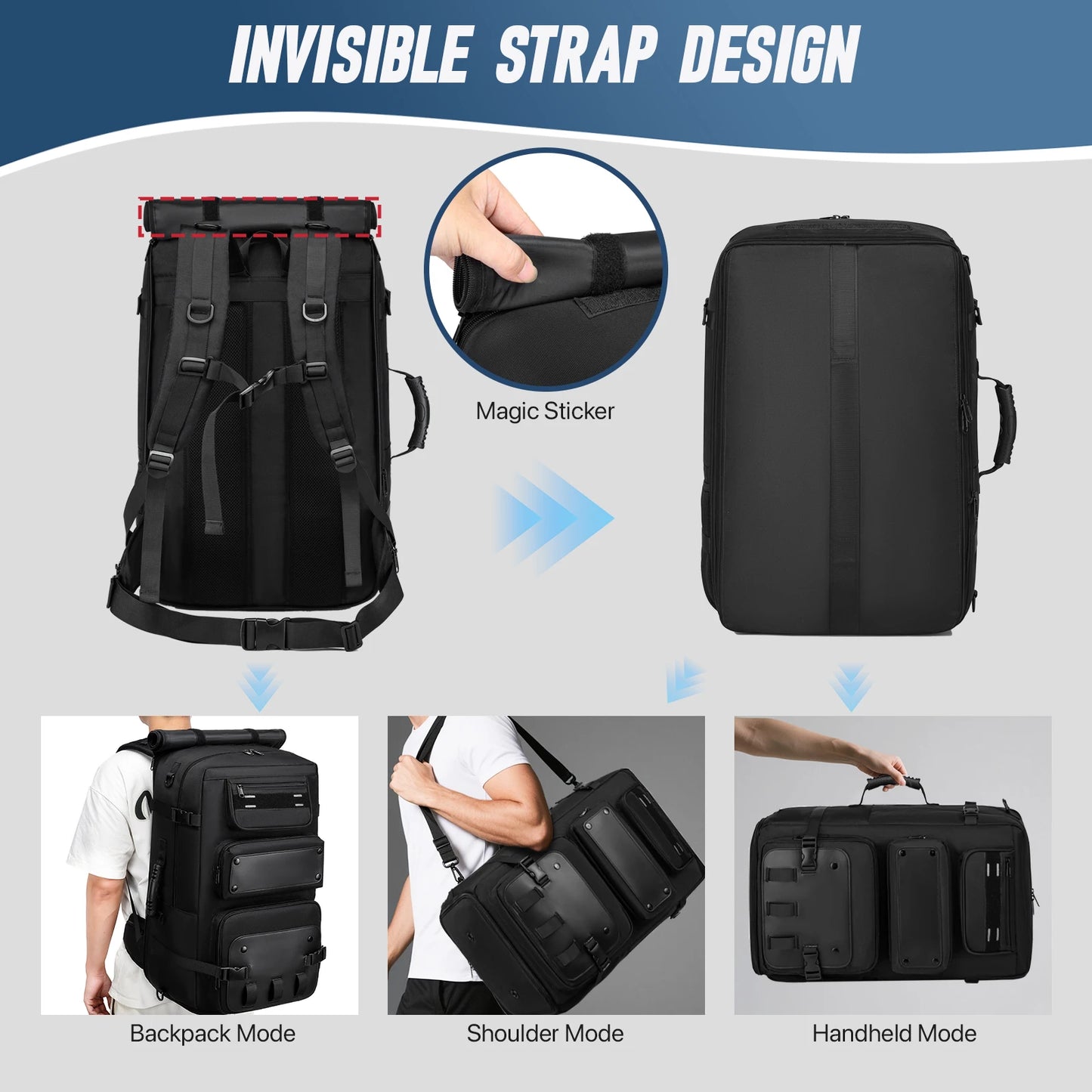 Expandable Men Travel Backpack With Shoe Storage and Laptop Compartment