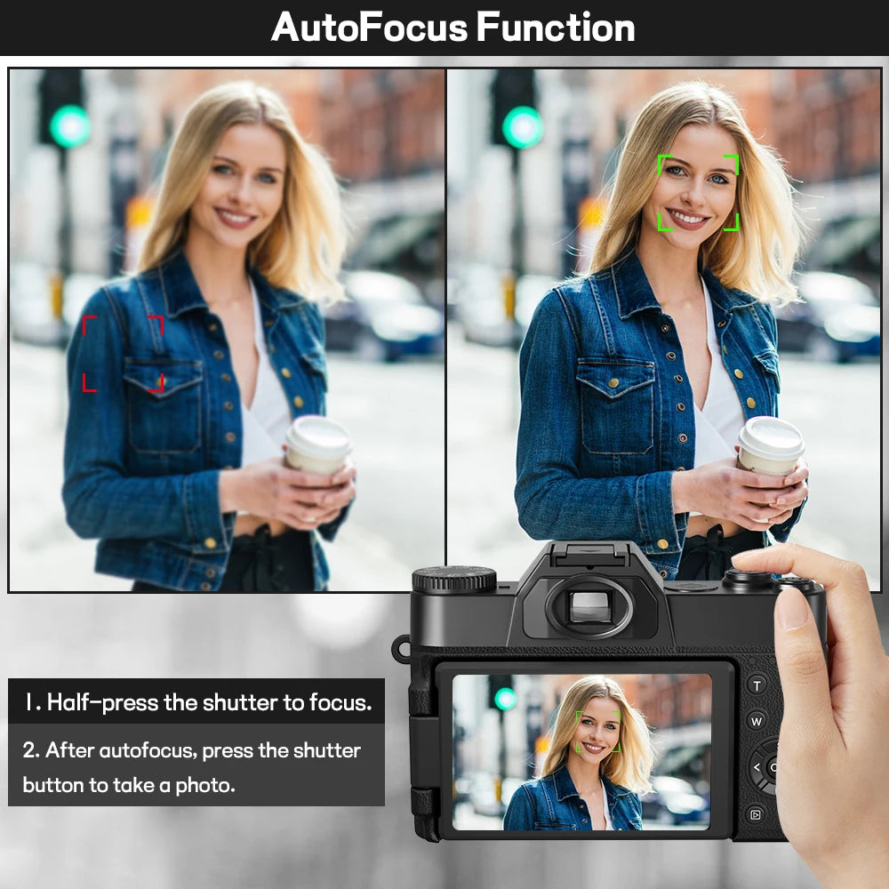 Compact 4K Digital Camera for Vlogging and Photography