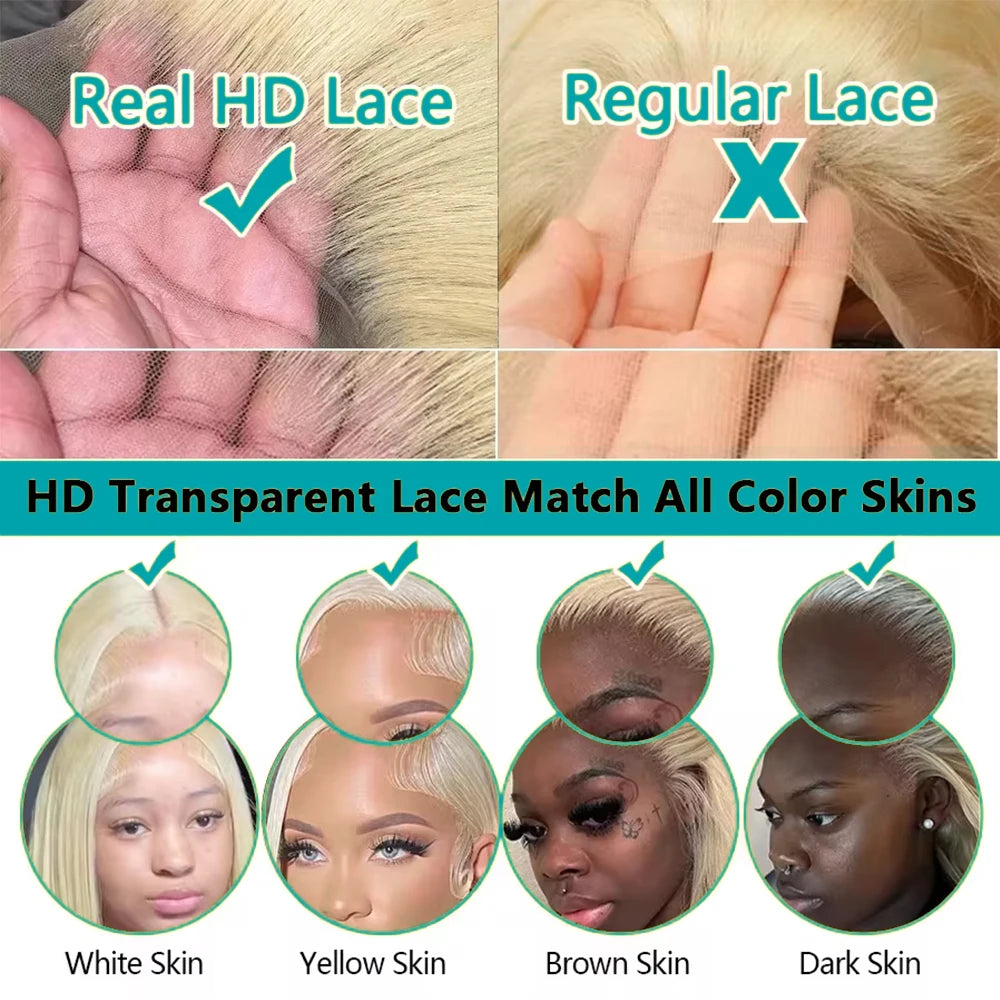 Blonde Body Wave Lace Frontal Wig for Women Natural Hairline