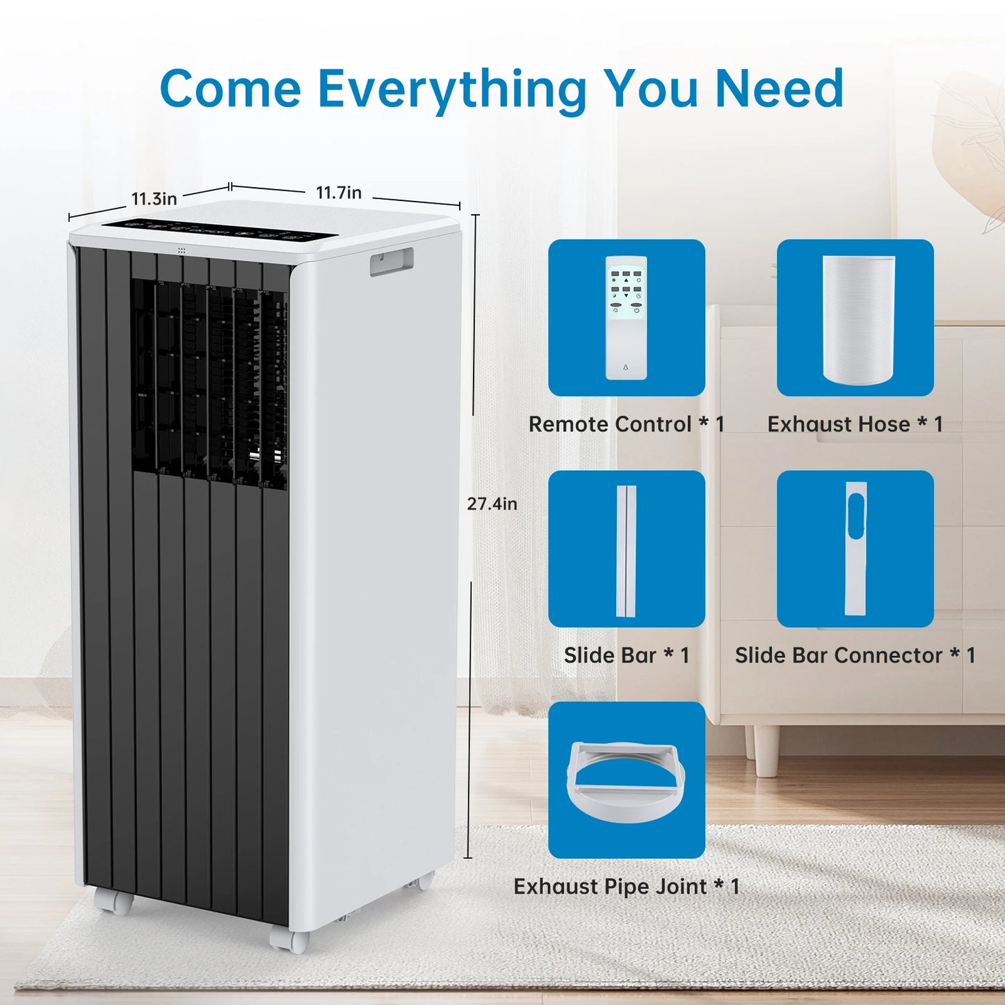 Adoolla Portable Air Conditioner 8000 BTU 3 In 1 Cooling