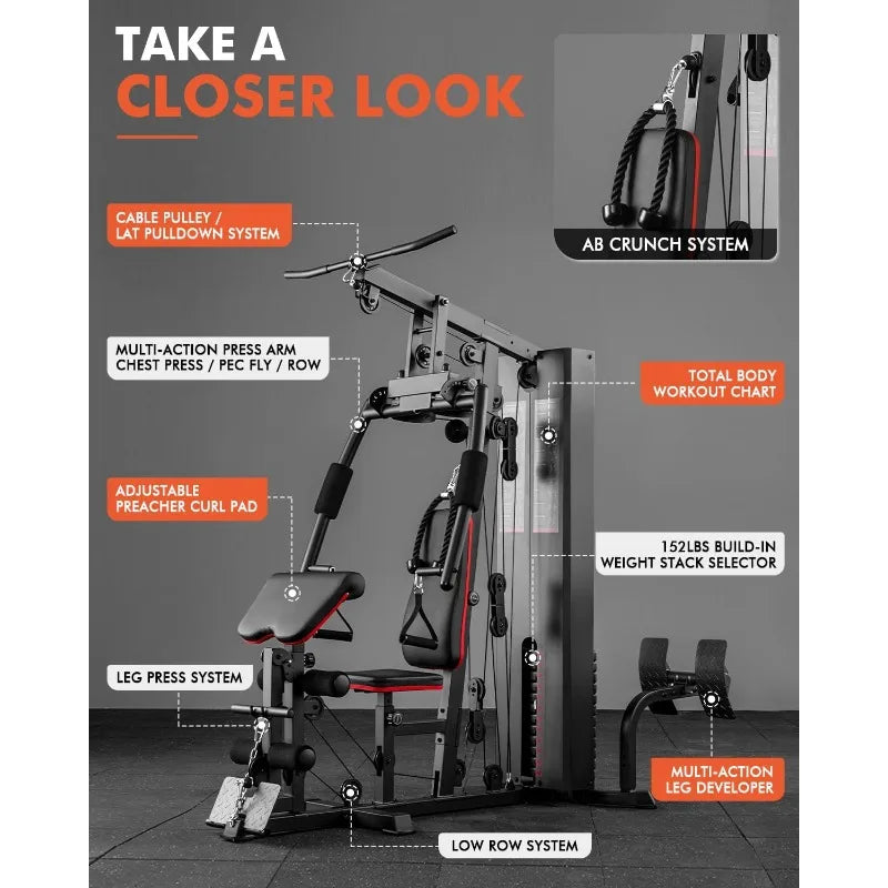Mikolo Multifunctional Home Gym Workout Station for Strength Training