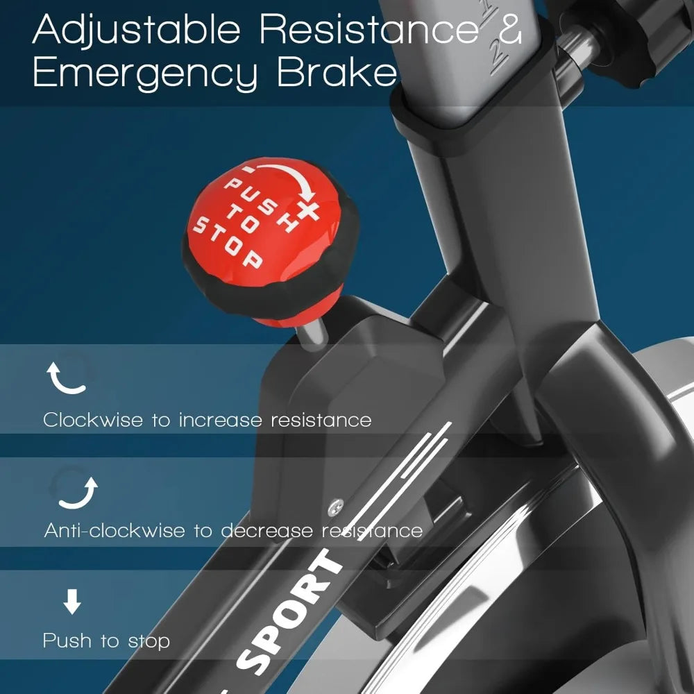 Indoor Stationary Bike with LCD Monitor and Heart Rate Sensor