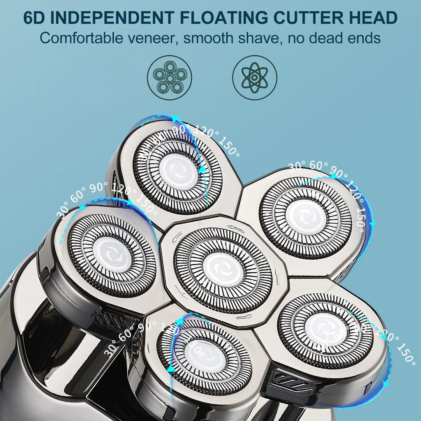 Solimpia 6 In 1 Rechargeable Electric Shaver Waterproof