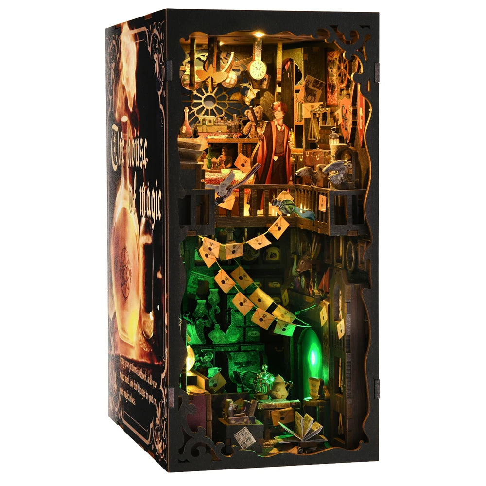 ASLOWSNAIL Book Nook Kit DIY Magic House Wooden Puzzle