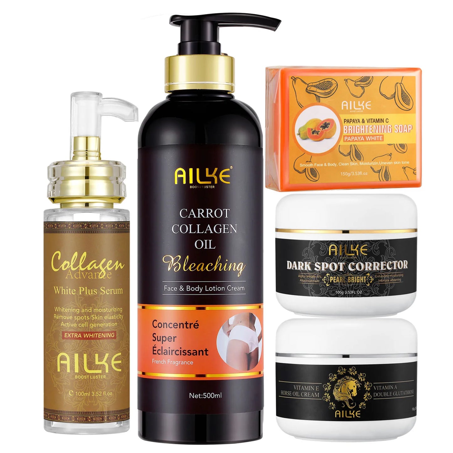 AILKE Collagen Skin Care Kit Whitening For Even Skin Tone