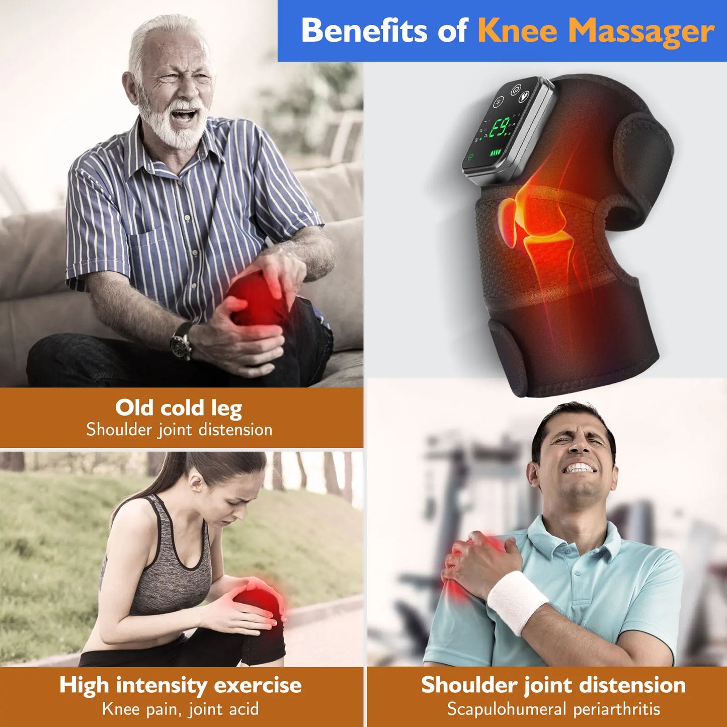 3 in 1 Heated Vibration Massager Pad for Pain Relief