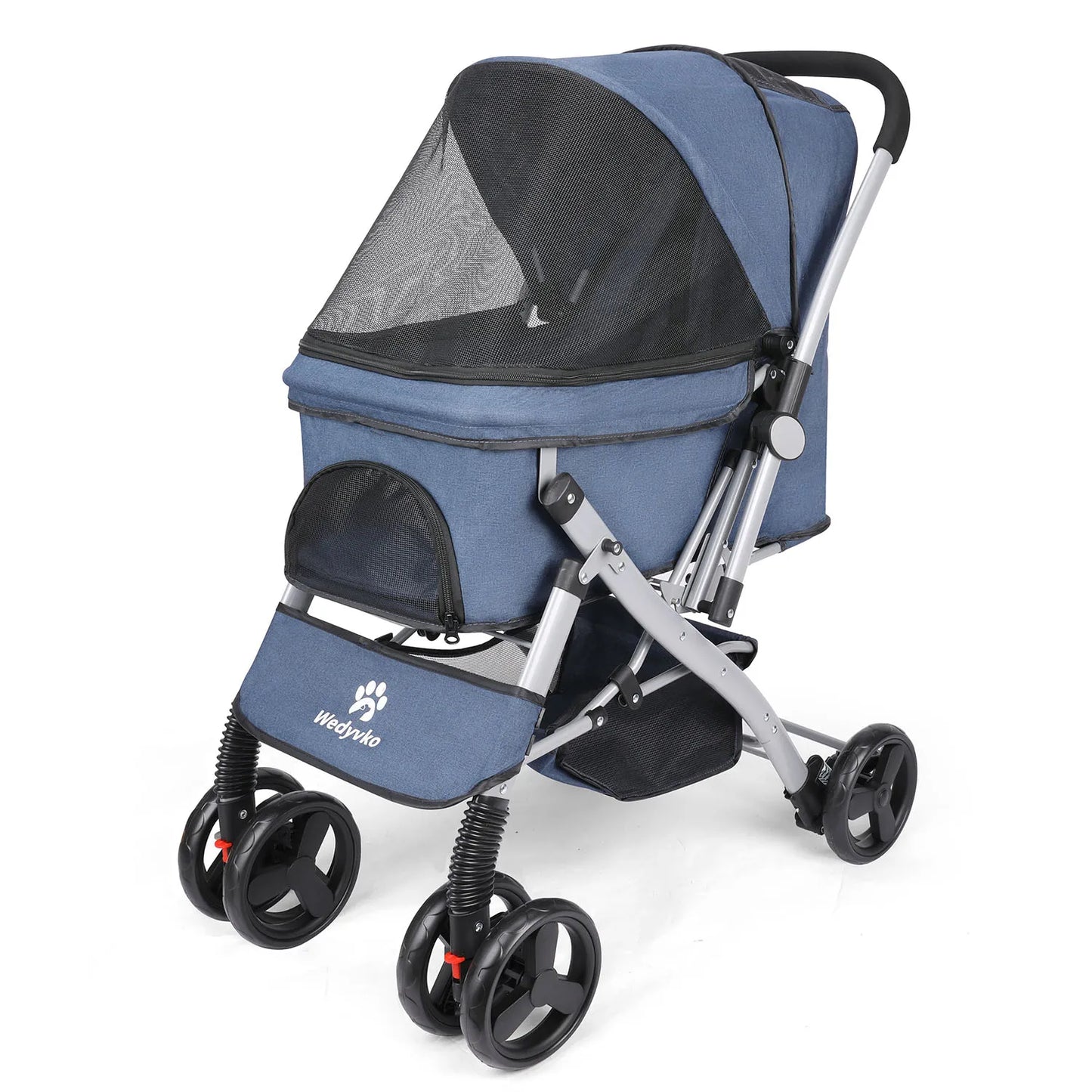 Wedyvko Foldable Cat Dog Stroller Detachable Carrier