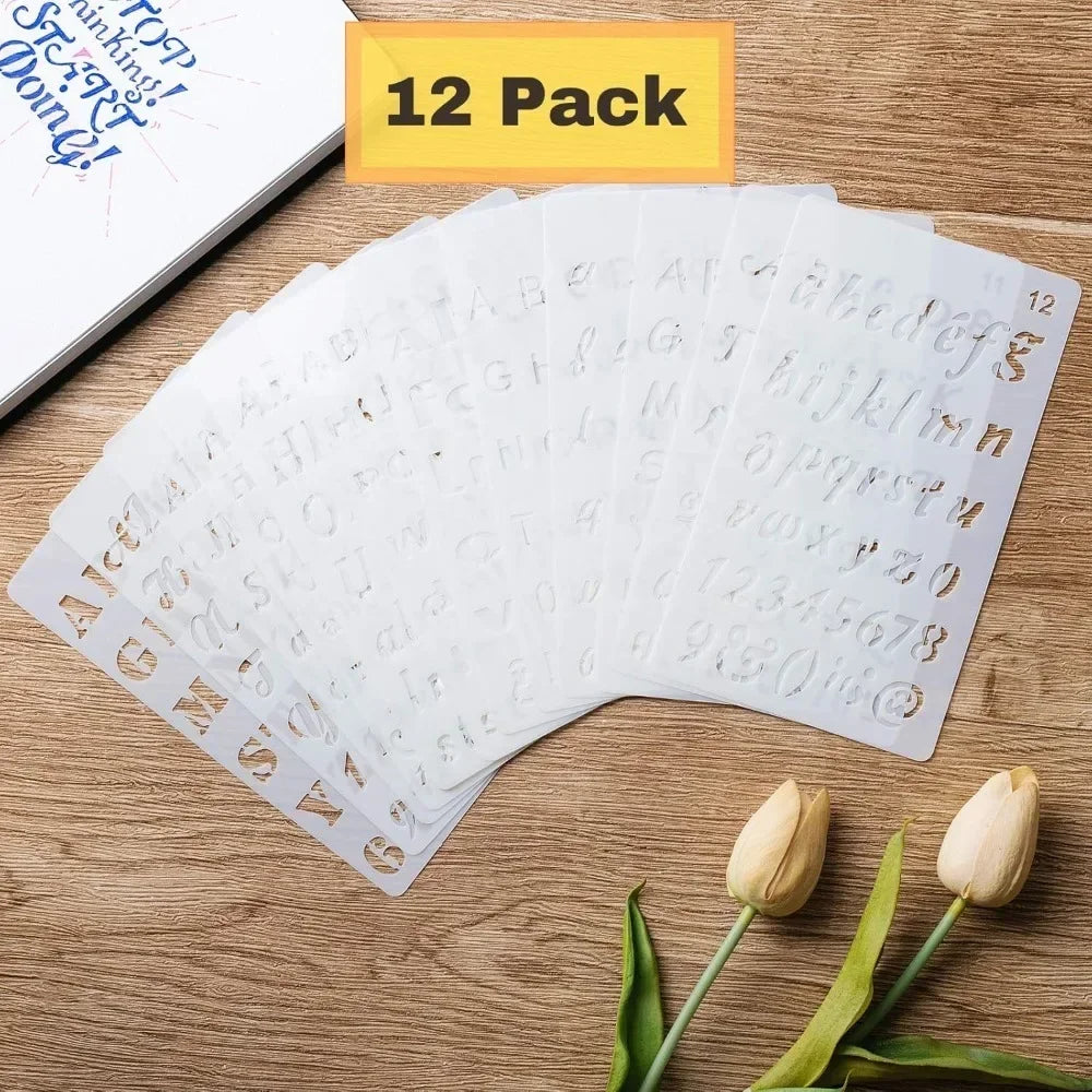 Reusable Journal Stencils Set for Creative Lettering and Design