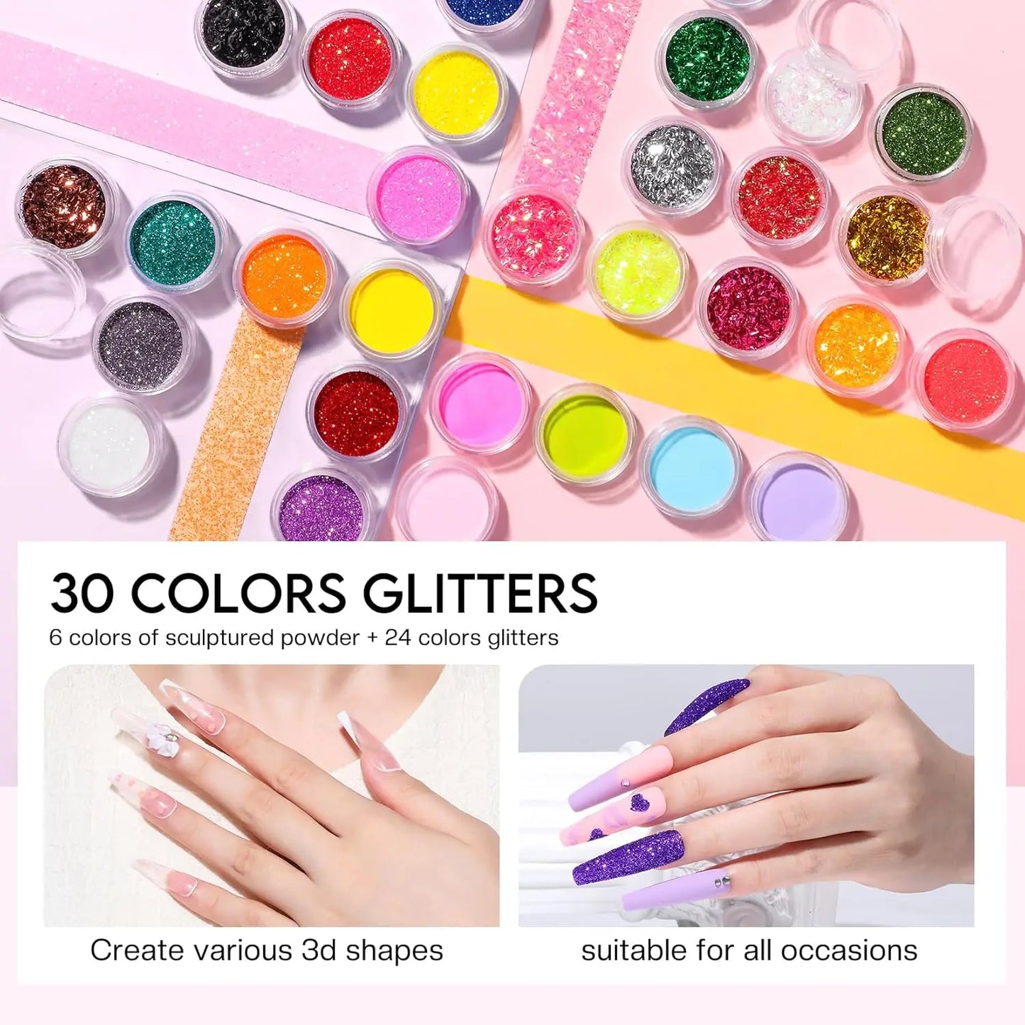 Morovan Nail Set For Beginners With Diamond Powder Nail Art