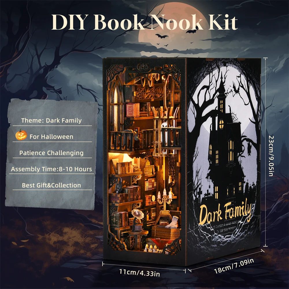 ASLOWSNAIL Book Nook Kit Gothic Halloween Dollhouse Model